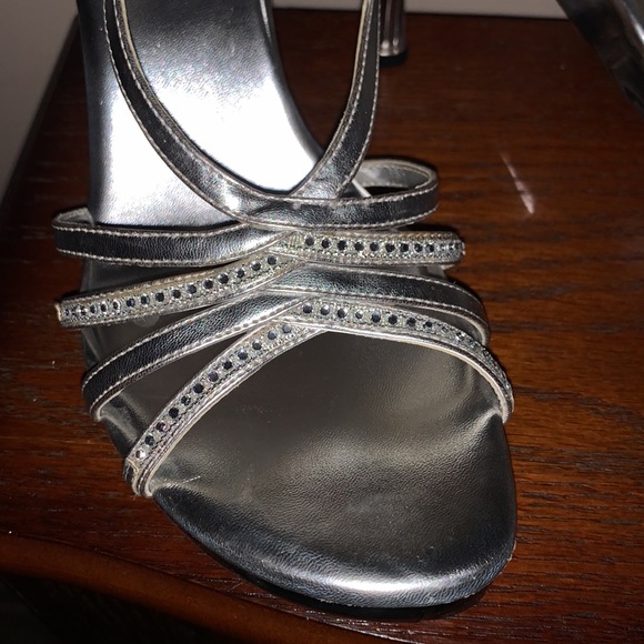 Silver 2inch heel with bling - Picture 2 of 3